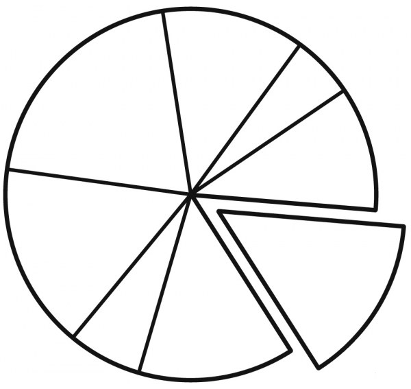 Fractions coloring page image