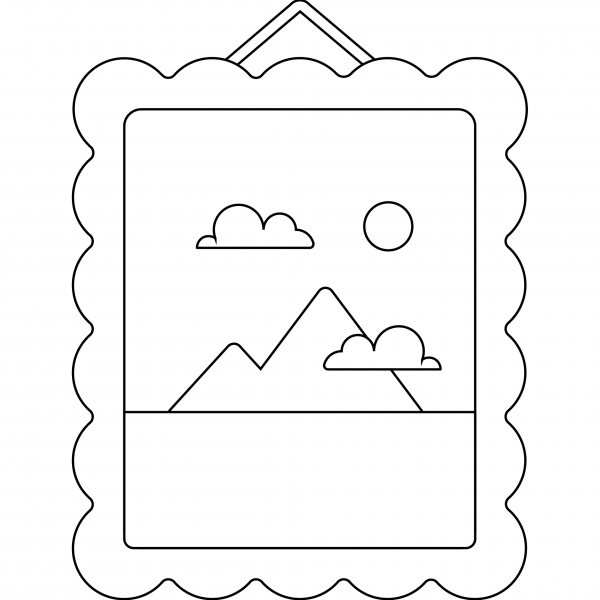Frame with Picture Emoji coloring page image