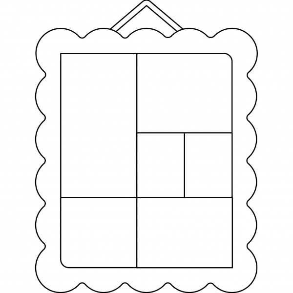 Frame with Tiles Emoji coloring page image