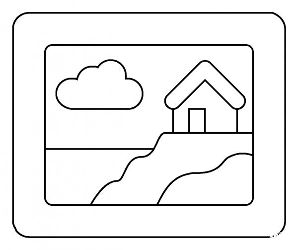 Framed Picture Emoji coloring page image