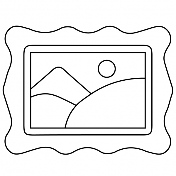 Framed Picture Emoji coloring page image