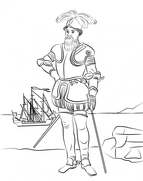 Francisco Pizarro coloring page image
