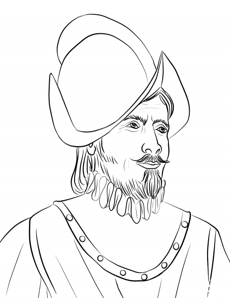Francisco VÃ¡zquez de Coronado coloring page image