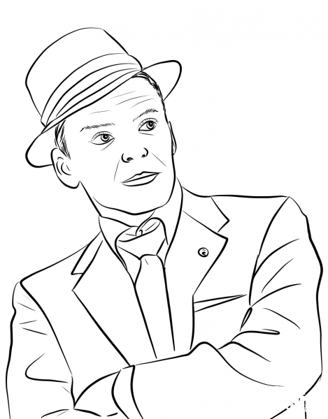 Frank Sinatra coloring page image