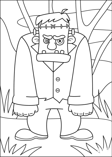 Frankenstein coloring page image