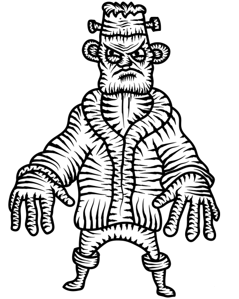 Frankenstein coloring page image