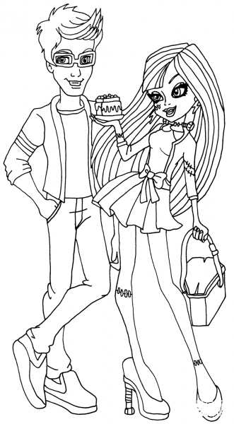 Frankie and Jackson Picnic Casket coloring page image