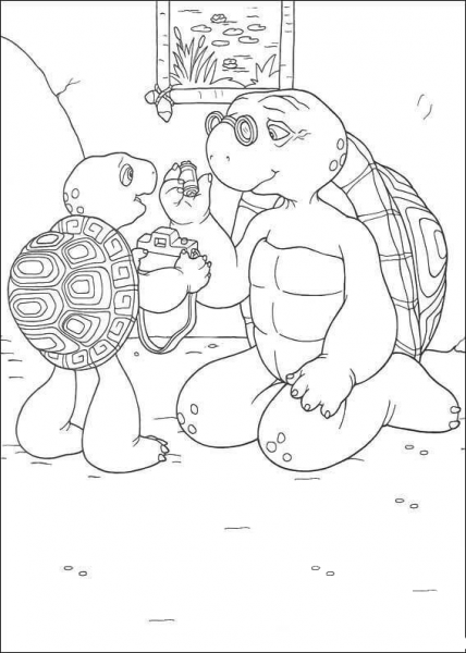 Franklin And His Father  coloring page image