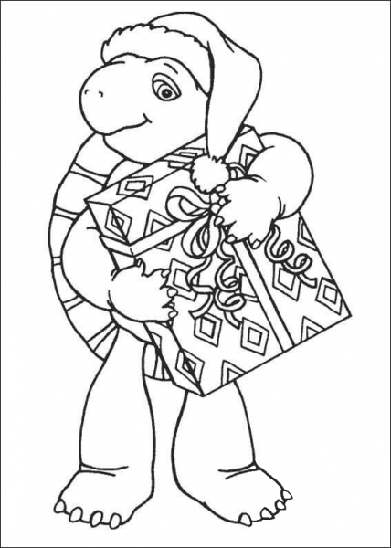 Franklin Has A Gift  coloring page image
