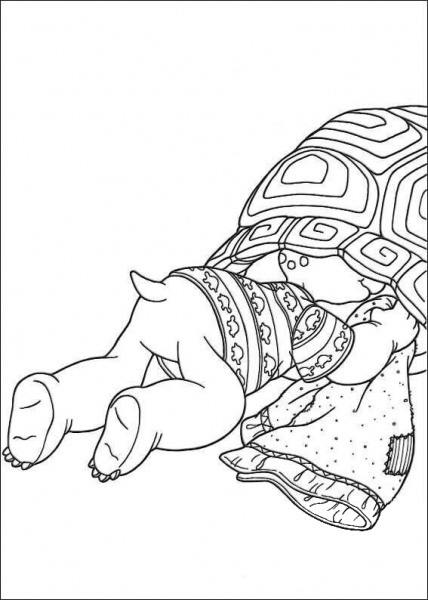 Franklin Is Hiding in the shell coloring page image