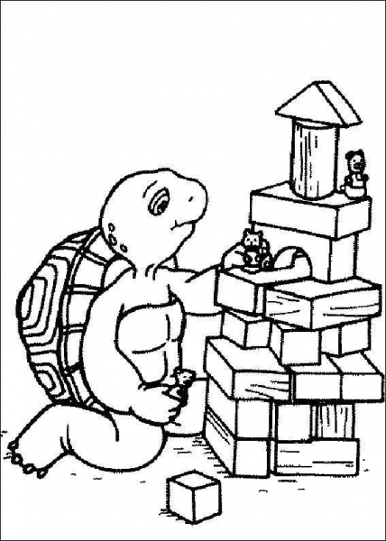 Franklin Is Playing  coloring page image