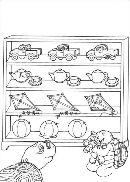 Franklin Loves His Toys  coloring page image
