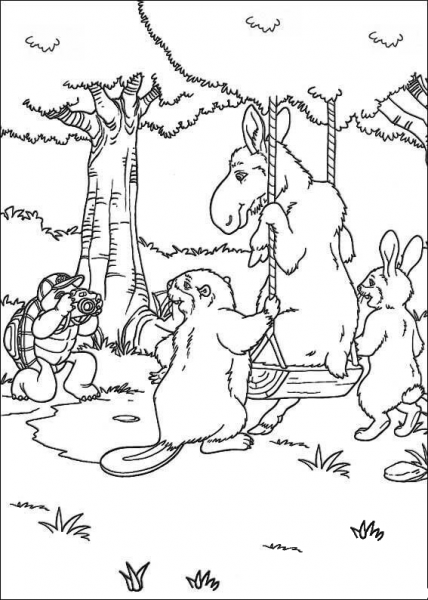 Franklin Take Some Picture  coloring page image