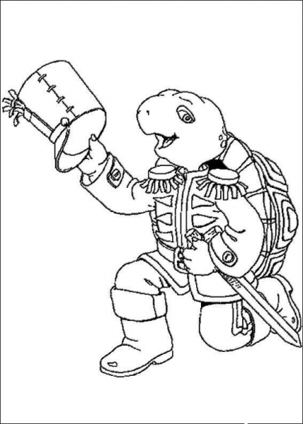 Franklin With Warrior Costume  coloring page image