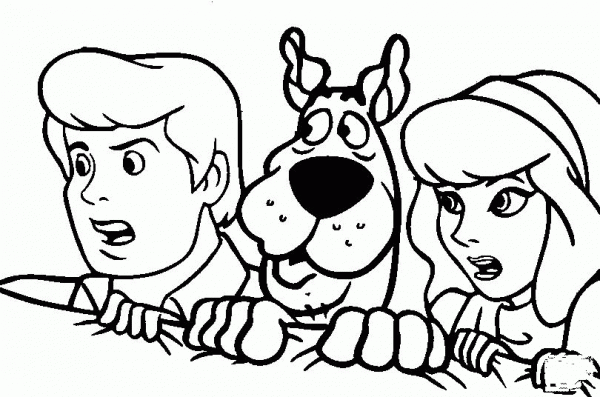 Fred Jones, Scooby and Daphne Blake coloring page image