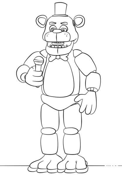 Freddy Fazbear coloring page image