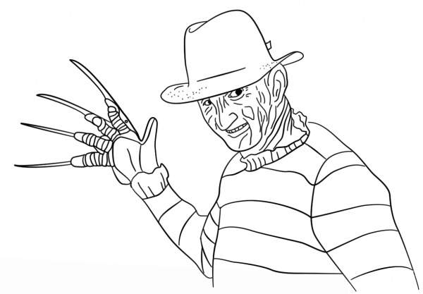 Freddy Krueger coloring page image