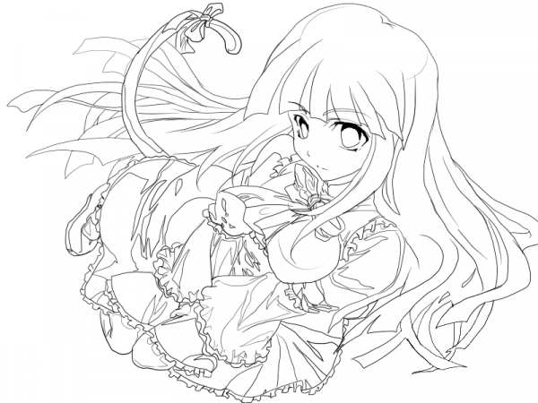 Frederica Bernkastel from Higurashi When They Cry Anime coloring page image
