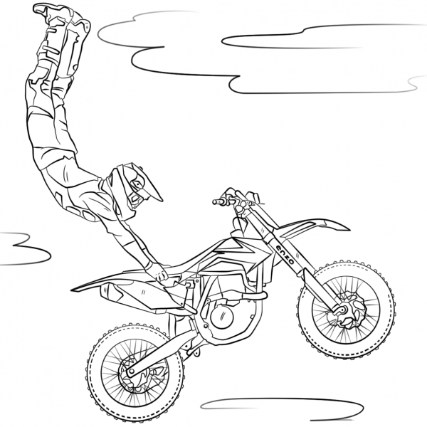 Freestyle Motocross coloring page image