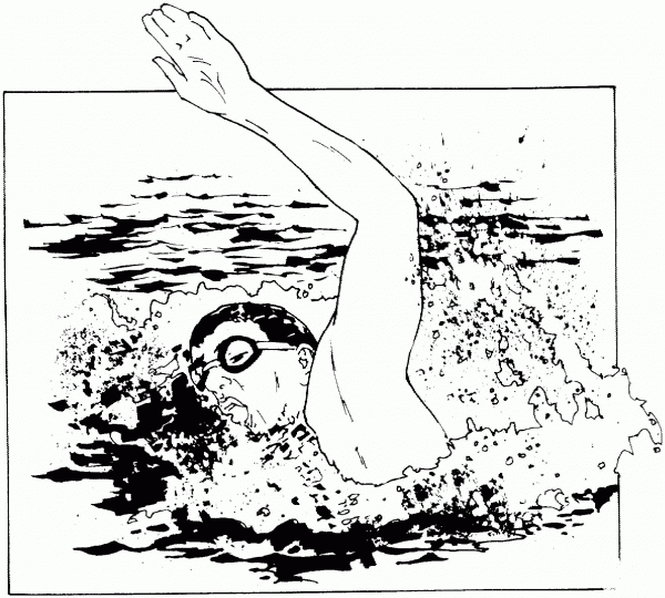 Freestyle Swimming coloring page image
