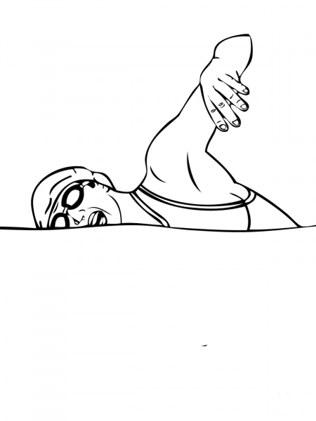 Freestyle Swimming Style coloring page image