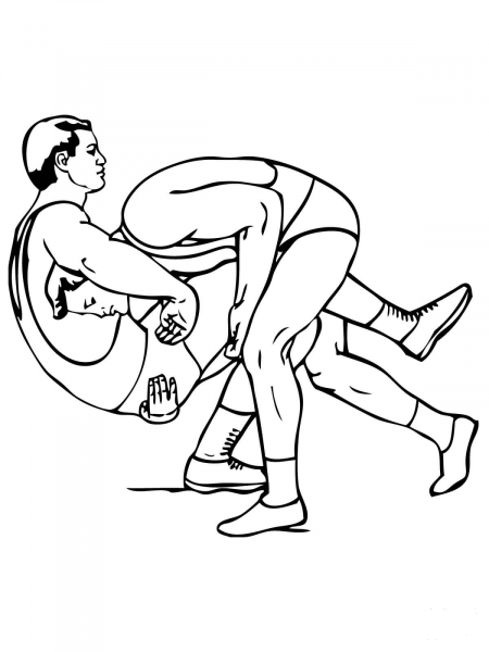 Freestyle Wrestling coloring page image