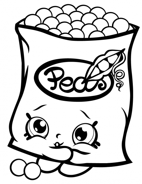 Freezy Peazy Shopkin coloring page image