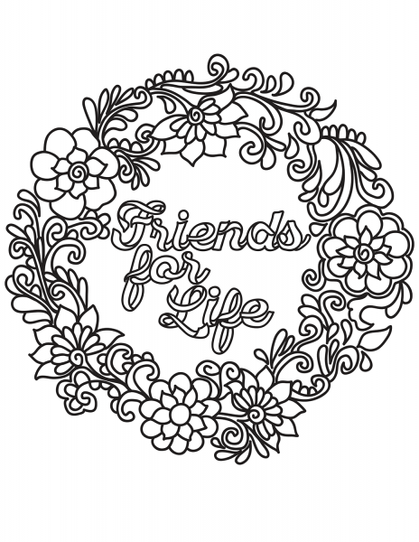 Freinds for Life coloring page image