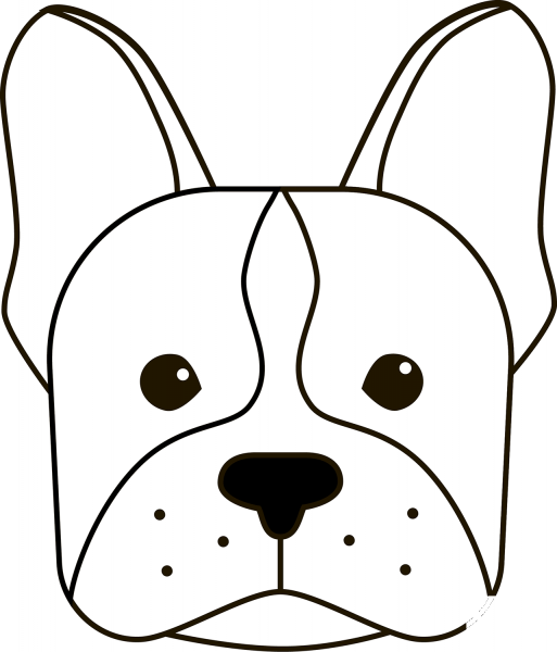 French Bulldog coloring page image