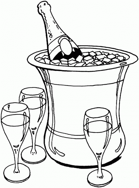 French Champagne  coloring page image