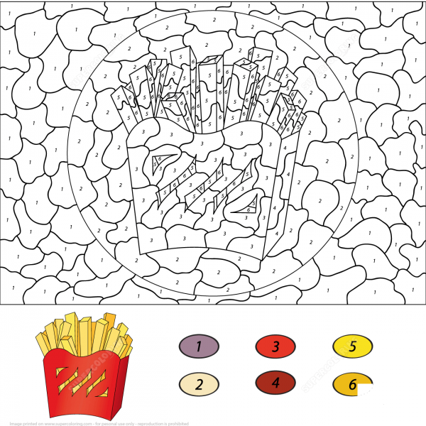 French Fries Color by Number image