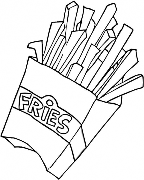 French Fries  coloring page image