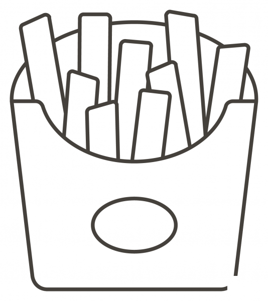 French Fries coloring page image