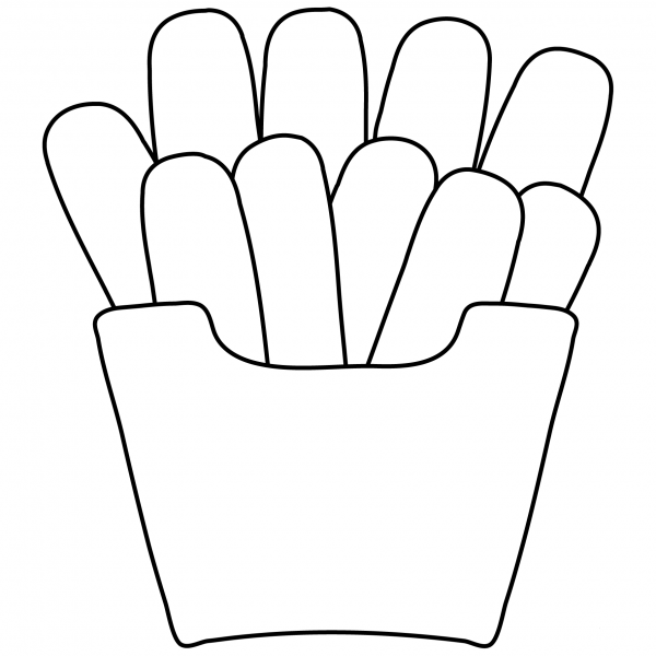 French Fries Emoji coloring page image