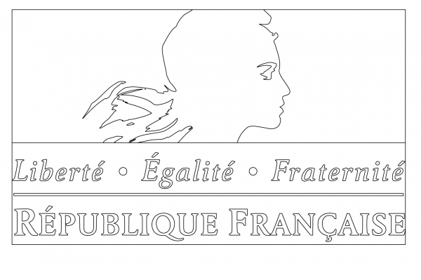 French Government Logo coloring page image