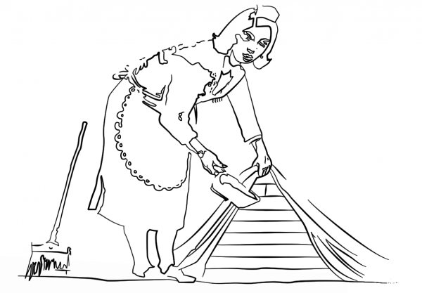 French Maid by Banksy coloring page image