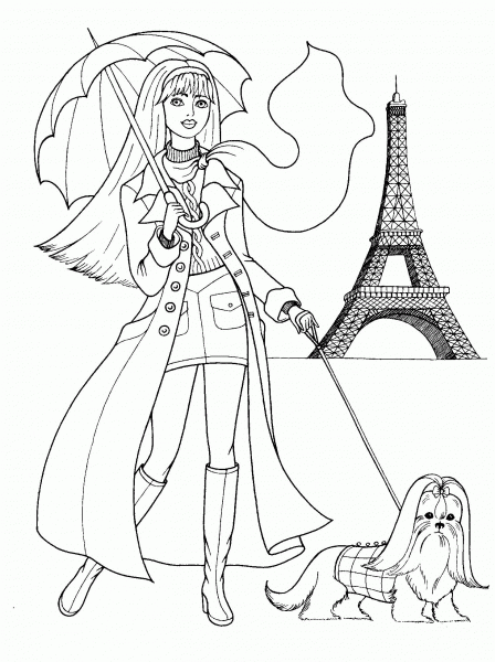 French Style coloring page image