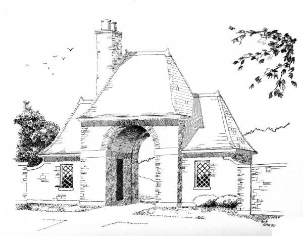 Frick Park Gatehouse coloring page image