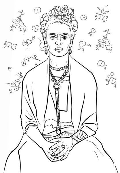 Frida Kahlo coloring page image