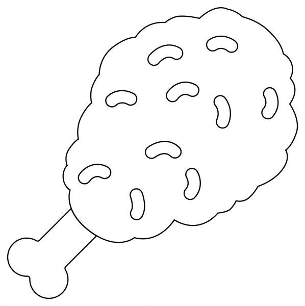 Fried Chicken coloring page image