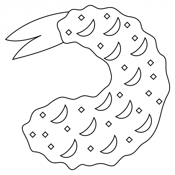 Fried Shrimp coloring page image