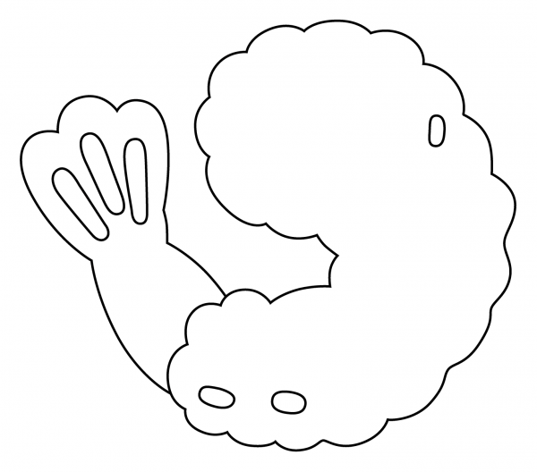 Fried Shrimp Emoji coloring page image