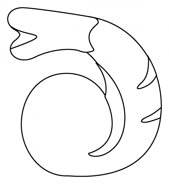 Fried Shrimp Emoji coloring page image