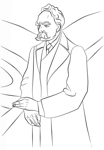 Friedrich Wilhelm Nietzsche coloring page image