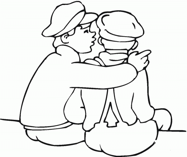 Friends coloring page image