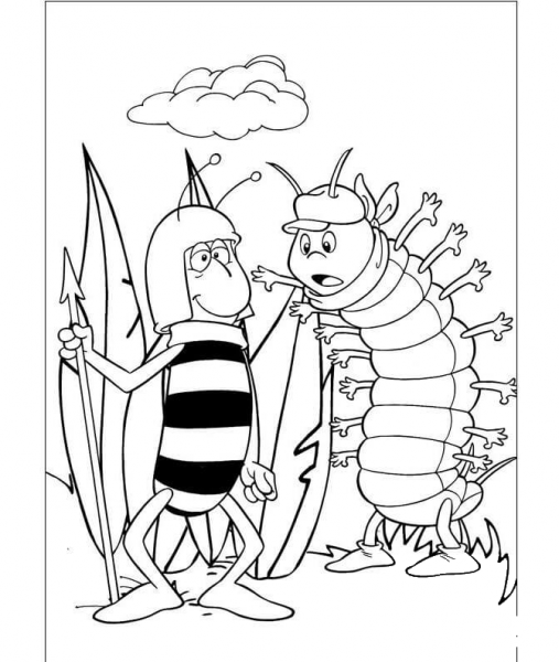 Friends Of Maya  coloring page image
