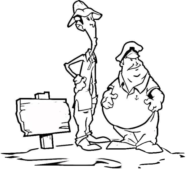 Friends Travelling Together  coloring page image