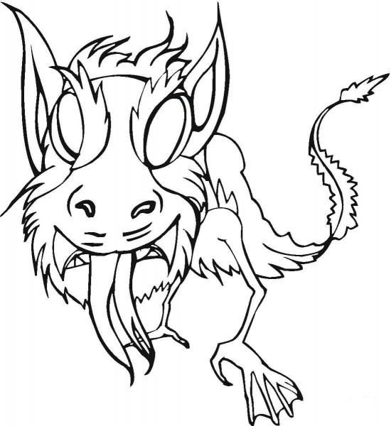 Frightening  coloring page image