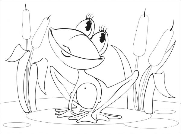 Frog coloring page image