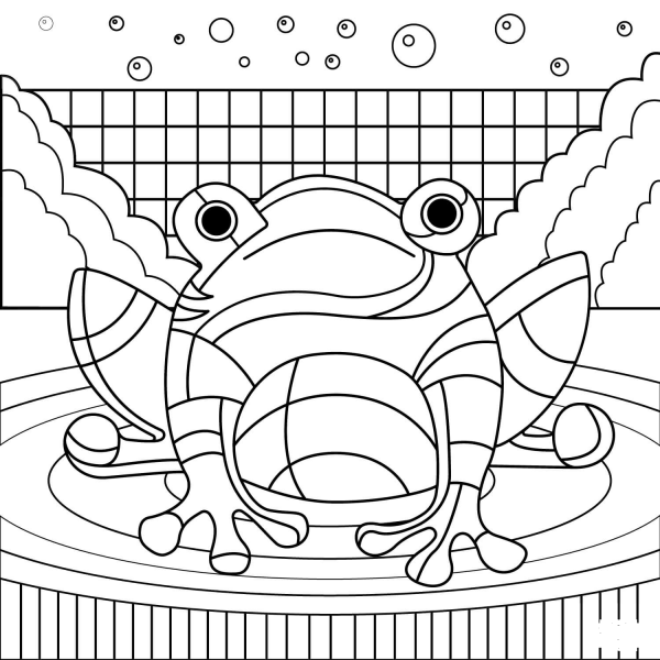 Frog coloring page image